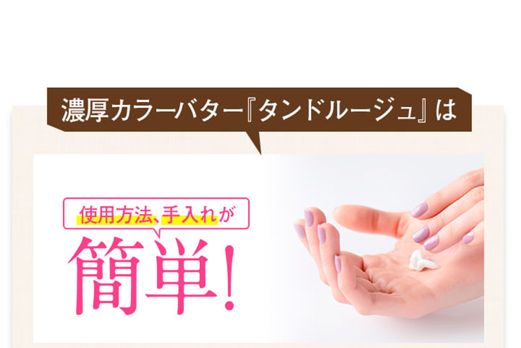 濃厚カラーバターは使用方法、手入れが簡単!