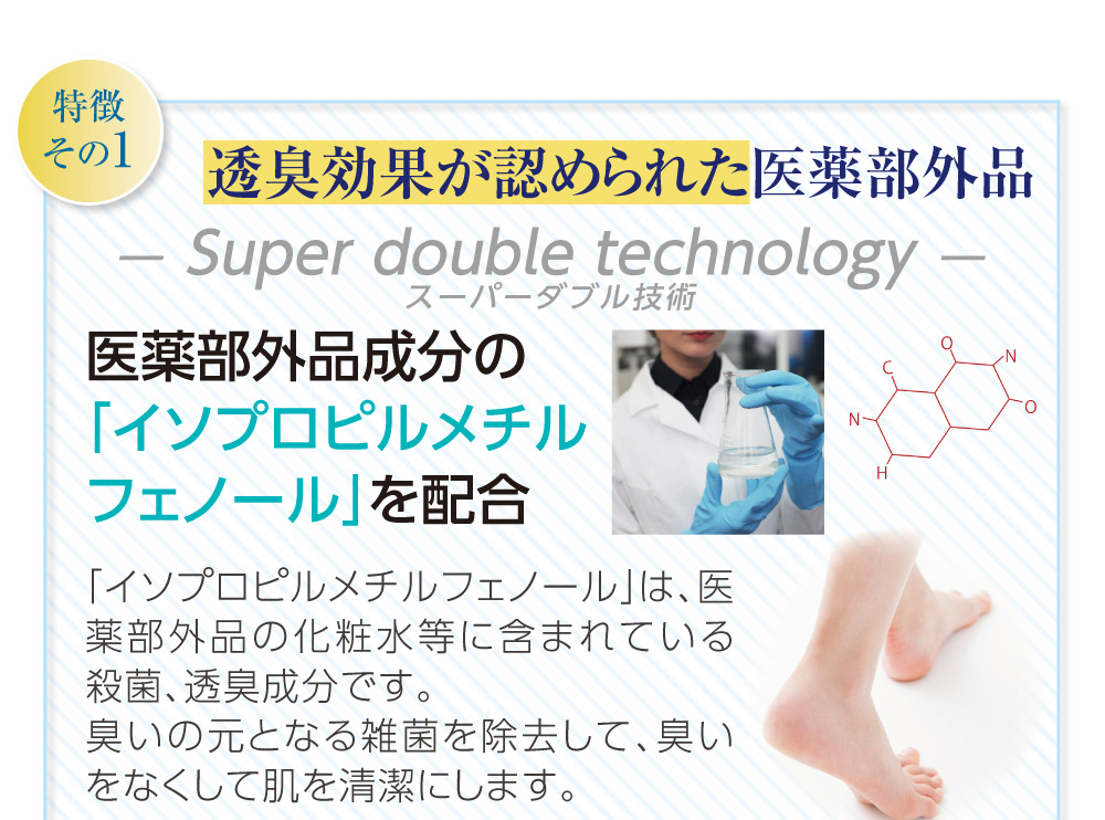 透臭効果が認められた医薬部外品『イソプロピルメチル』配合